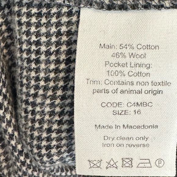 TOAST Plaid Wool Pleat Front Houndstooth Trousers UK Size 16 US Size 12 XL - Picture 5 of 14
